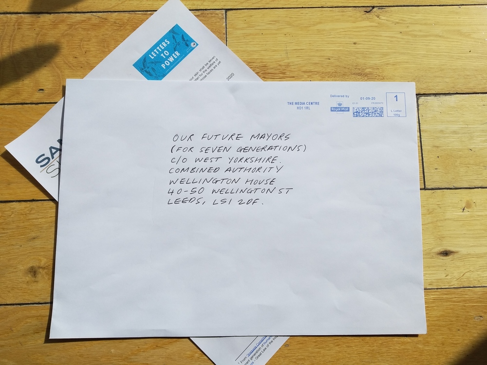 A letter address to the future mayors of West Yorkshire for seven generations