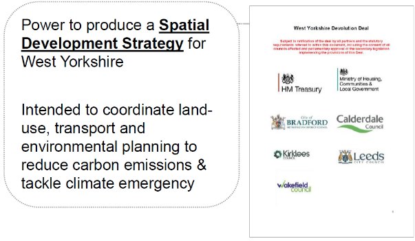 A chart showing some of the new planning powers of the West Yorkshire mayor and combined authority.